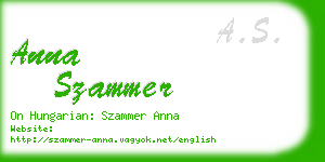 anna szammer business card